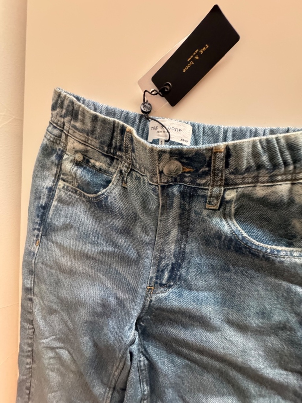 Rag & Bone Miramar Valentina Wide Leg Pants NWT XS “Sweatpant Jean” Denim Look - Picture 3 of 6
